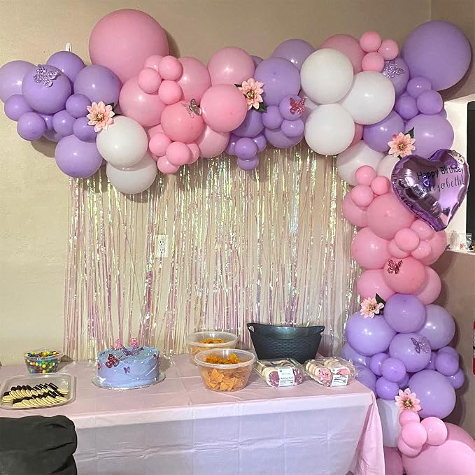 Pink and Purple Balloons, 75 Pack Pastel Purple Pink and Matte White Latex - Image 4