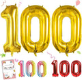 40 Inch Gold Number 100 Balloons, 100th Birthday Party Decorations | Large Self by Smlpuame