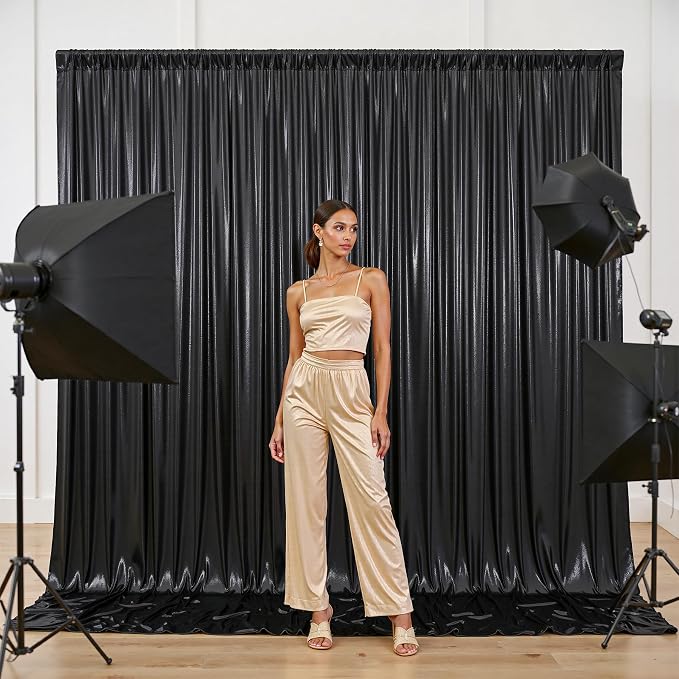20x10FT Black Sequin Backdrop Curtain - Image 4
