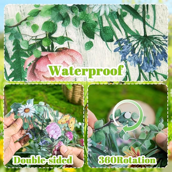 SUNBEAUTY Wildflower Banner 2 Pcs Waterproof Garland 2-Sided Printed Garden - Image 3