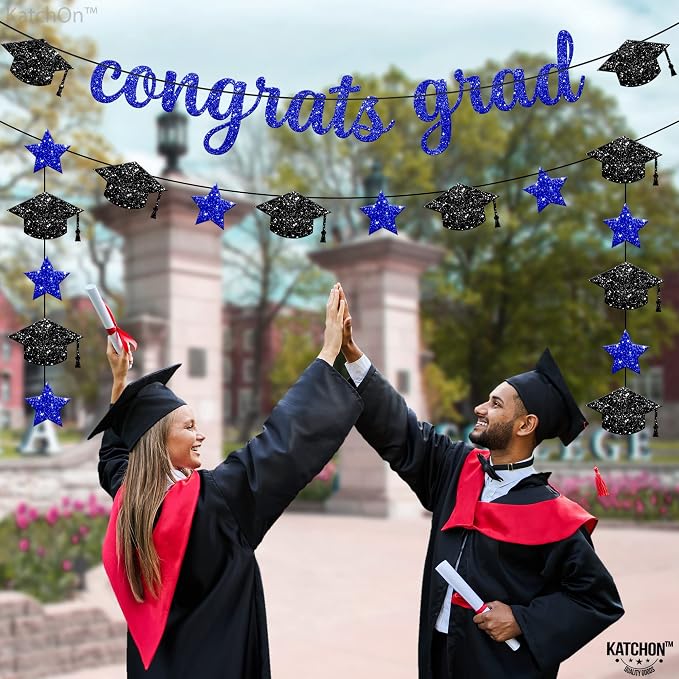 KatchOn Glitter Congrats Grad Banner 10 Feet, Graduation Party Decorations | - Image 5