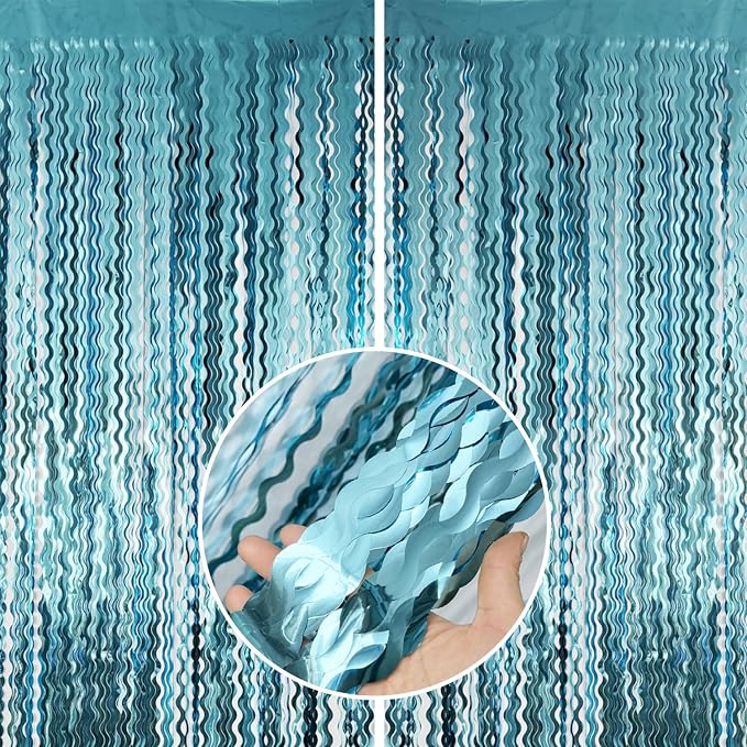 GOER 6.4 ft x 6.5 ft Metallic Tinsel Foil Fringe Curtains, Graduation - Image 8