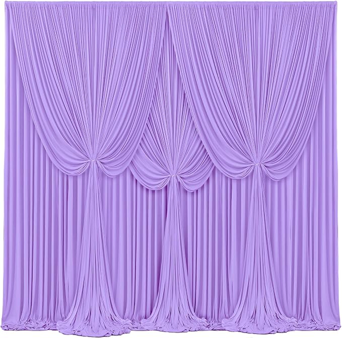 4 Panels Lavender Backdrop Curtains by Tao-GePartyDecorations