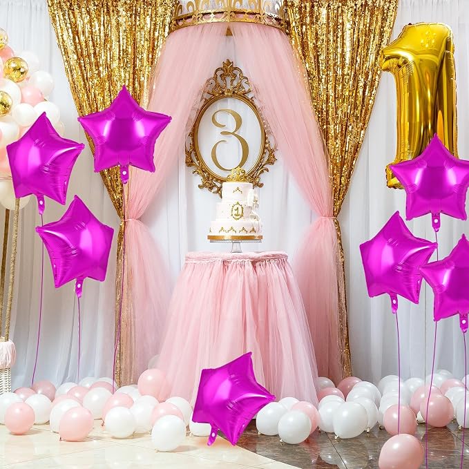 20 Pcs Rosered Star Balloons, 18 Inch Star Foil Balloons, Stars Shaped Balloon - Image 3