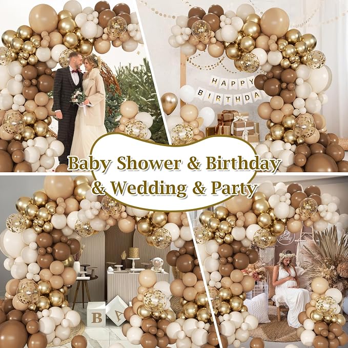 168pcs Brown Balloon Garland Arch Kit Different Sizes | 18 12 10 5 inch Latex / - Image 7