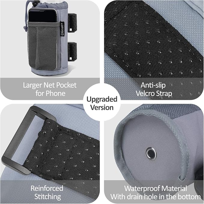 GEARV 2Pack Cup Holder for Bike, Scooter and Wheelchair, Water Bottle Holder - Image 2