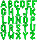 26 Pcs Green Letter Balloons, 16 Inch Foil Alphabet Letter Balloons, Letter A-Z by YOTHORN