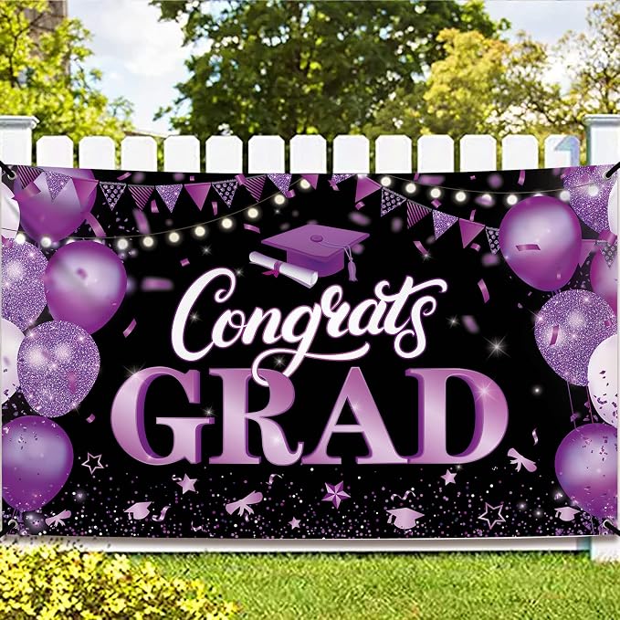 KatchOn Purple and Black Graduation Decorations 2026 Purple Graduation | by KatchOn
