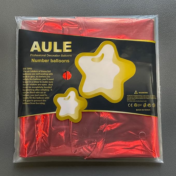 AULE 40 Inch Red 30 Balloon Number Foil 0-9 Birthday Big Numbers | Birthday - Image 6
