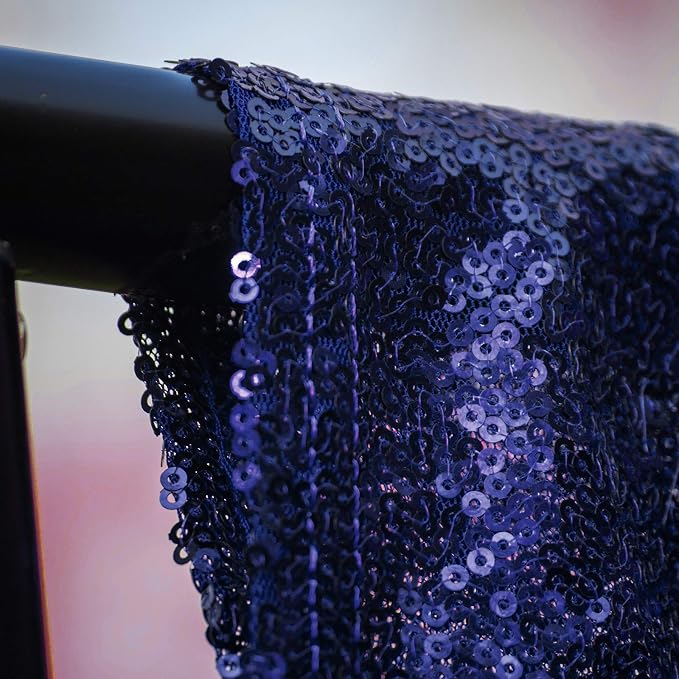JYFLZQ Navy Blue Sequin Backdrop Curtains 6ft x 8ft 1 Panel Glitter Photo Booth - Image 5
