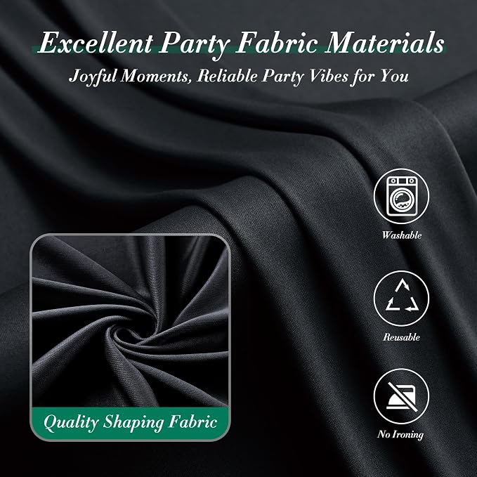 50 ft x 8 ft Black Backdrop Curtain - Image 8