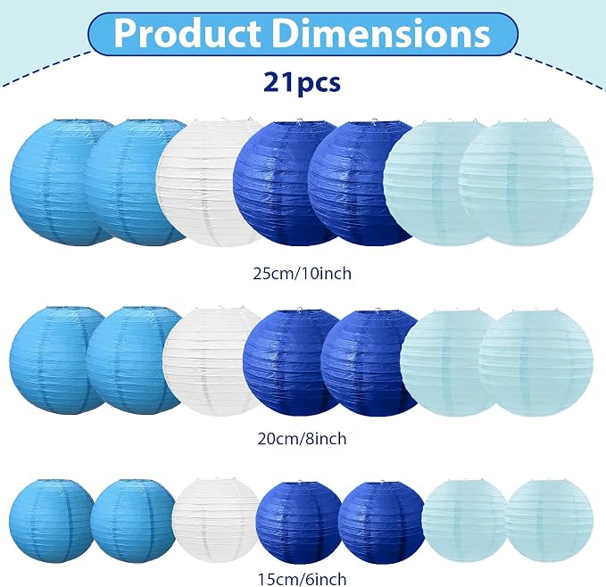 21Pcs Paper Lanterns - Image 3
