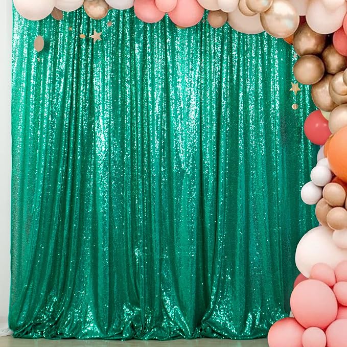 ShinyBeauty 10x10FT Green Sequin Backdrop | Grinch Christmas Photo Background by ShinyBeauty