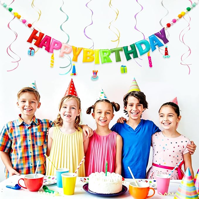 Pre-Strung Happy Birthday Banner, Felt Birthday Garland - Image 6