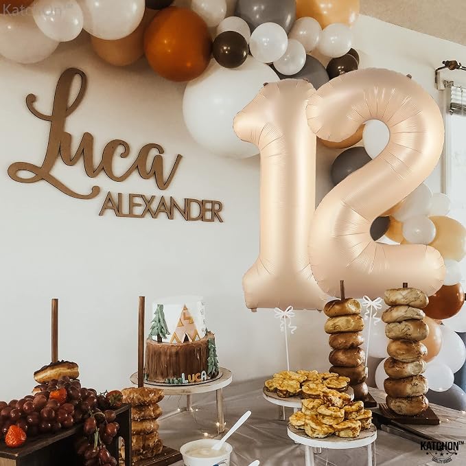 KatchOn Caramel 12 Balloon Number 40 Inch | Caramel Number 12 Balloon - Image 5