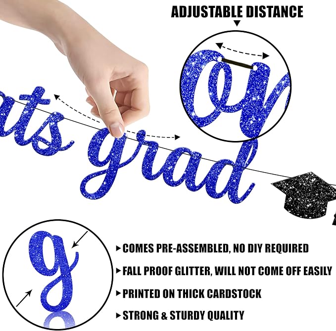 KatchOn Glitter Congrats Grad Banner 10 Feet, Graduation Party Decorations | - Image 4