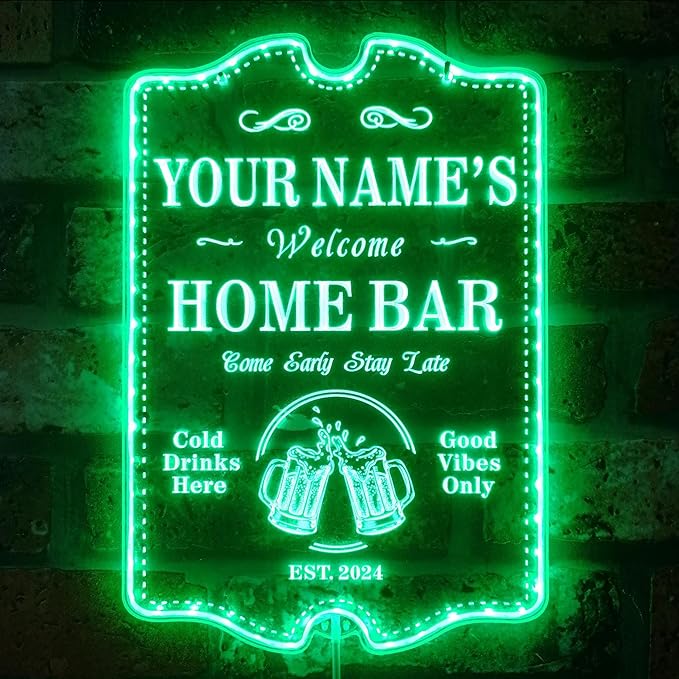 ADVPRO Personalized Your Name Home Bar RGB Dynamic Glam LED Sign - Cut-to-Edge Shape - Smart 3D Decoration - Multicolor Signage st06s32-fnd-p11c-tm-c