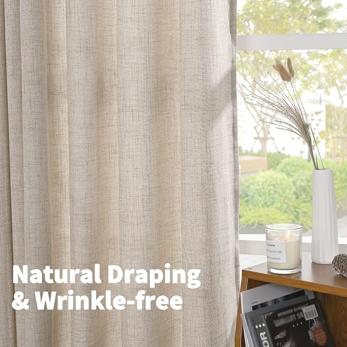 YoungsTex Natural Linen Curtains 38 Inch Width - Image 6