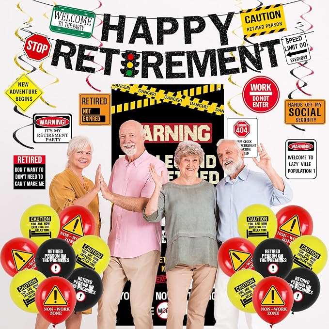 Roetyce Retirement Decorations, Caution Legend Has Retired Door Banner | Office - Image 3