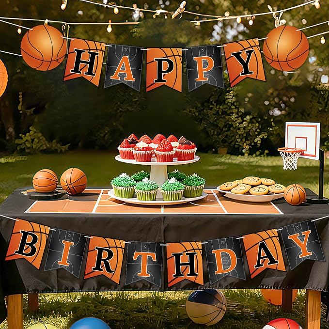 Basketball Happy Birthday Banner Basketball Theme Party Decorations Sport - Image 8