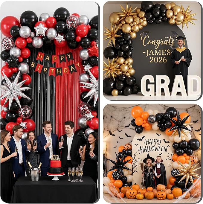 Black Balloons 50Pack 12 Inch Black Latex Party Balloons - Image 7