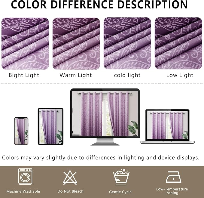 DWCN 100% Blackout Curtains for Bedroom 63 Inch Long - Image 8