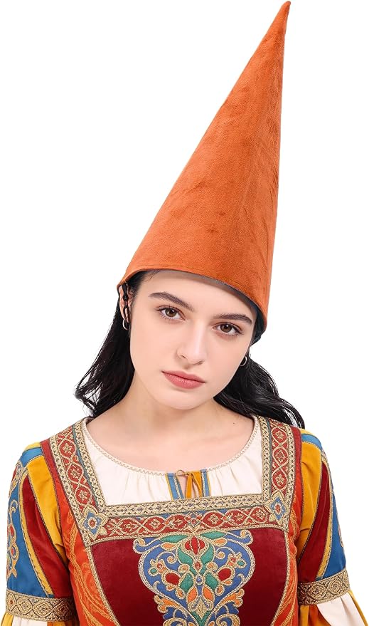 Medieval Pointed Cone Hat Renaissance Dwarf Elf Headwear - Image 2