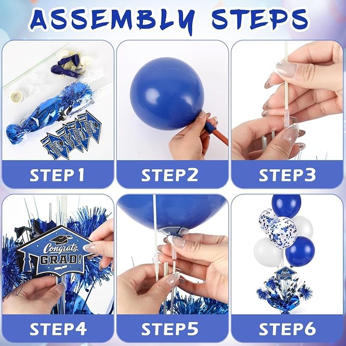 4 PCS Graduation Centerpieces for Tables Balloons Stand Holder Kit College - Image 4