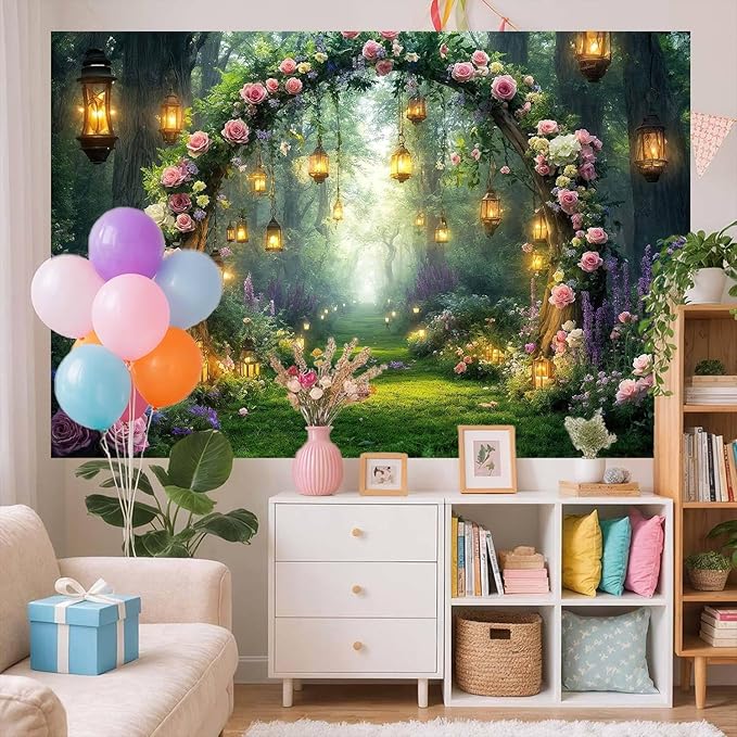 8x6ft Purple Flower Wedding Photography Backdrop Lavender Floral Wedding Bridal Photography Backdrop Anniversary Birthday Baby Shower Girl Party Banner Photo Booth Props Background Wall Decor