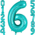 Teal Blue Number 6 Balloon, 40 Inch Big Large Foil Helium Number Balloons by AIQINHU