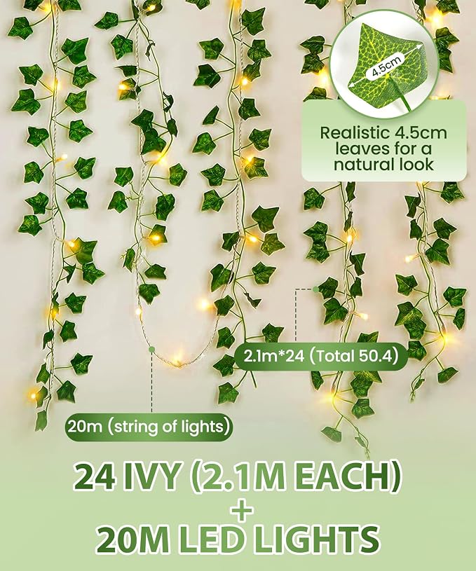KASZOO 24Pack / Each 82 inch, Artificial Ivy Garland Fake Plants - Image 4