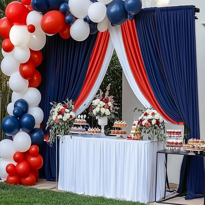 10ft×12ft Wrinkle Free Navy Blue Backdrop Curtain - Image 6