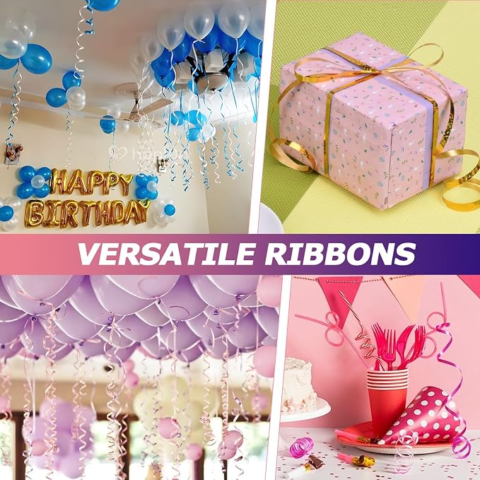 Luomorgo Purple Curling Ribbon, 500 Yards/1 Roll Balloon Ribbon | Plastic Thin - Image 7