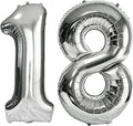 FIROMI 18 Number Balloons 40-inch Silver Big Foil Mylar 81 Balloon Numbers | by Firomi