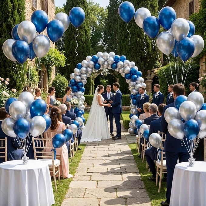 RUBFAC Silver Balloons 65pcs, Metallic Party Balloon 12 Inch - Image 6