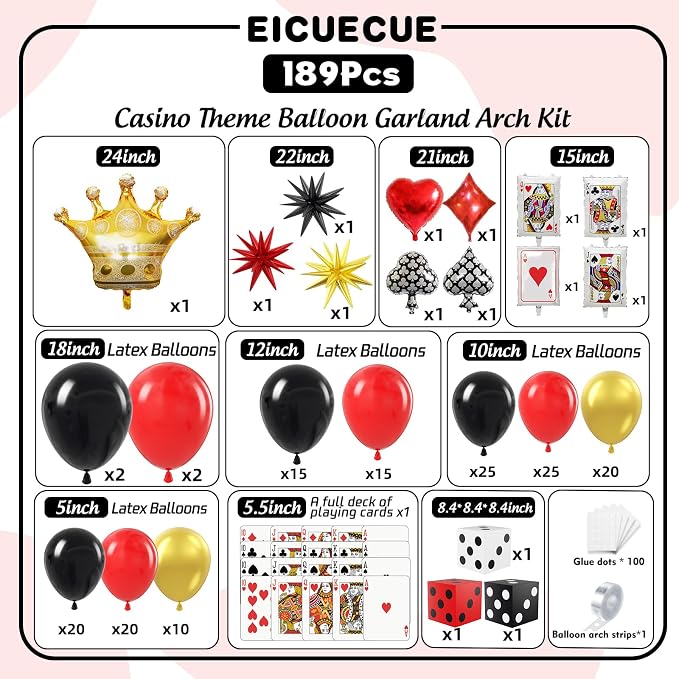 Casino Balloons Arch Kit - Image 2