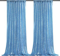 Baby Blue Sequin Backdrop Curtains Party Photo Glitter Drapes 2 Pcs 2FTx8FT | by B-COOL