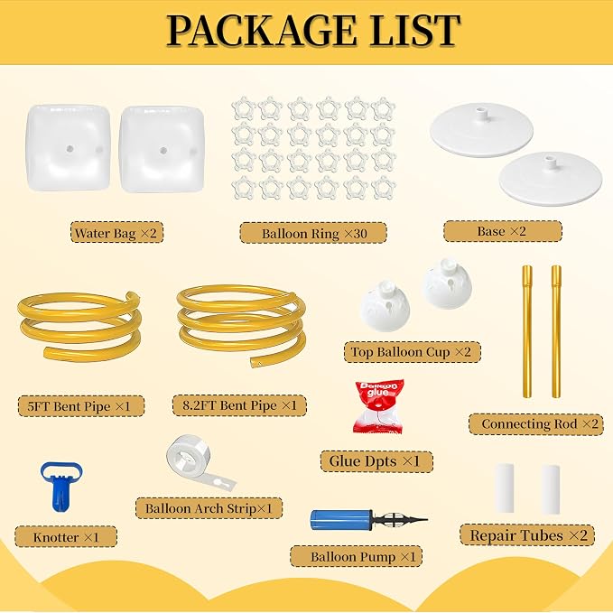 Balloon Arch Kit, Free Bending 8.2FT & 5FT Half Balloon Arch Stand | PVC Frame - Image 3