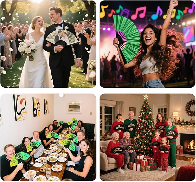 Custom Fans with Your Photo/Text - 13 Inch Personalized Folding Hand Fan for Line Dancing, Weddings, Parties | Decorative Gift for Women, Church Events & Dance Performances (1, 13 Inch)