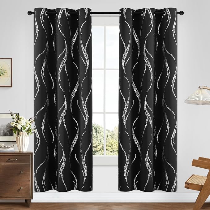 Yakamok Black Blackout Curtains - Image 2
