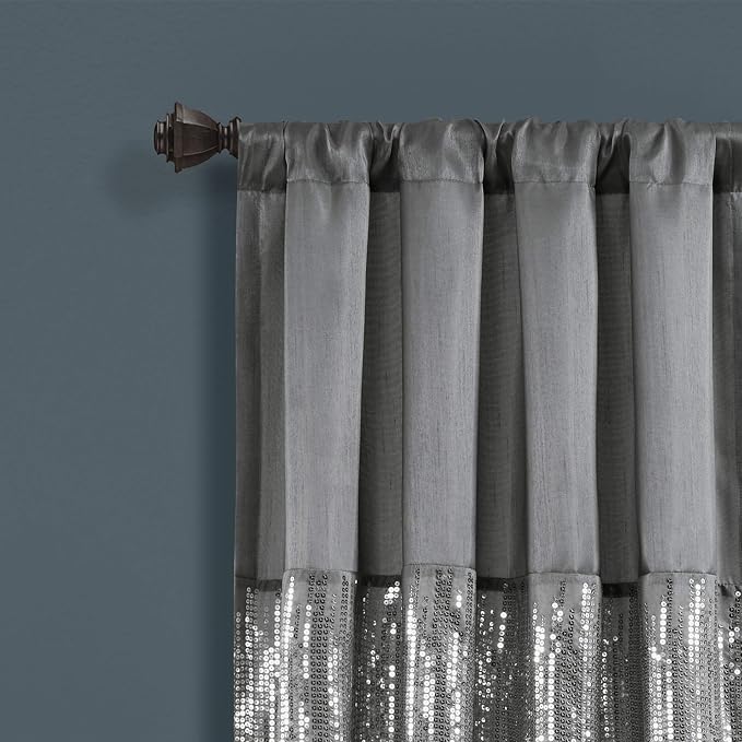 Lush Decor Night Sky Window Curtain Panel, Single 42"W x 95"L Gray & White - Image 3