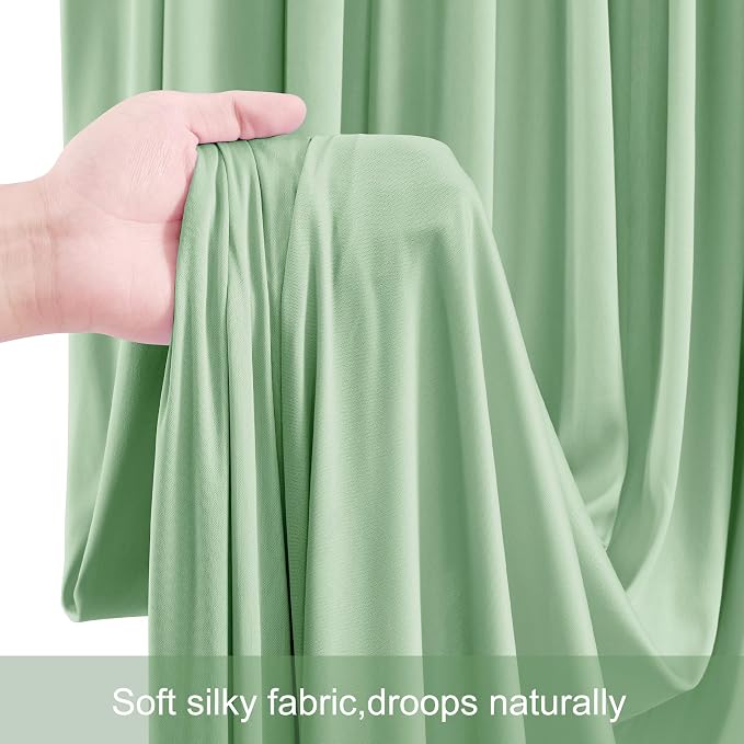 8 Panels Sage Green Backdrop Curtains - Image 6