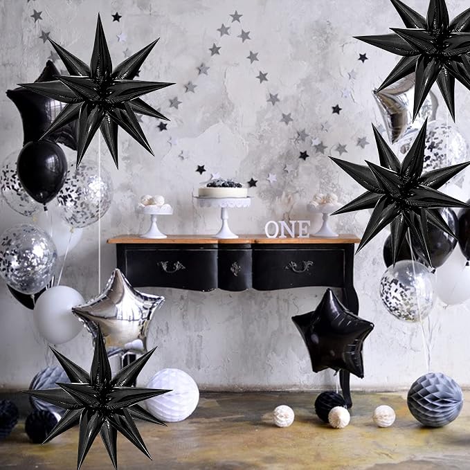 ZAKVOOR 60 Pcs Star Balloons 12 Spike Foil Explosion Party Decoration Balloons - Image 4