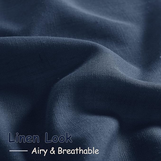 Denim Blue Linen Curtains 72 Inch Length - Image 5