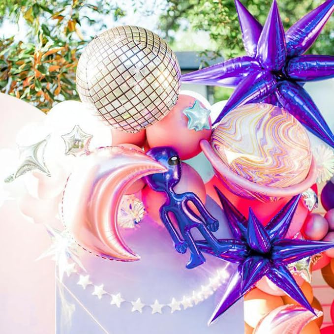 PartyWoo Metallic Purple Star Spike Balloon Arch Kit 110pcs Different Sizes | - Image 7