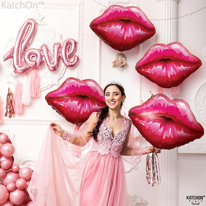 KatchOn Red Lip Foil Balloon 30 Inch - Image 7
