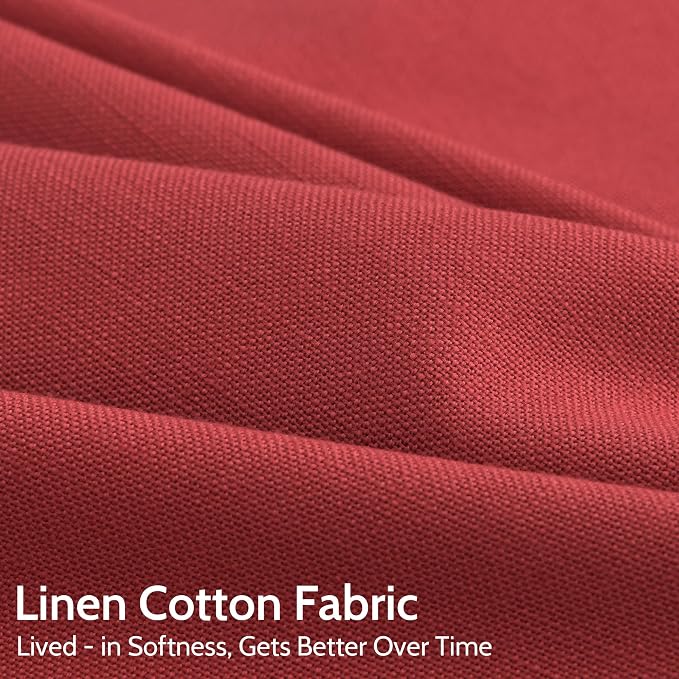 Christmas Red Linen Curtains 102 Inches Long - Image 4