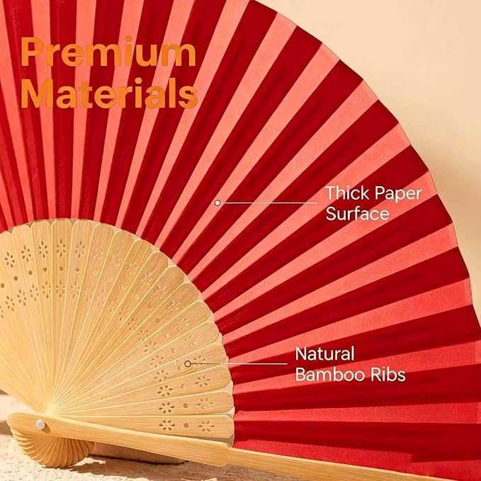 Paper Hand Fans, 8.3 Inch Foldable Handheld Fans - Image 8