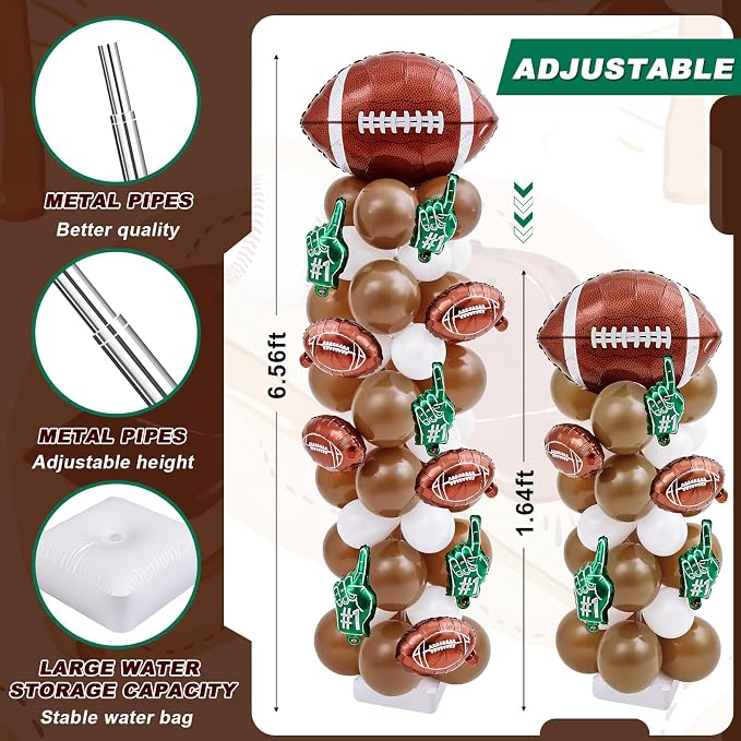 Football Balloon Column Stand Kit 2 Sets Adjustable 6.5 ft Sports Party - Image 3