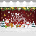 Red Green Gold Merry Christmas Backdrop Banner Photography Background by SMENGGIL
